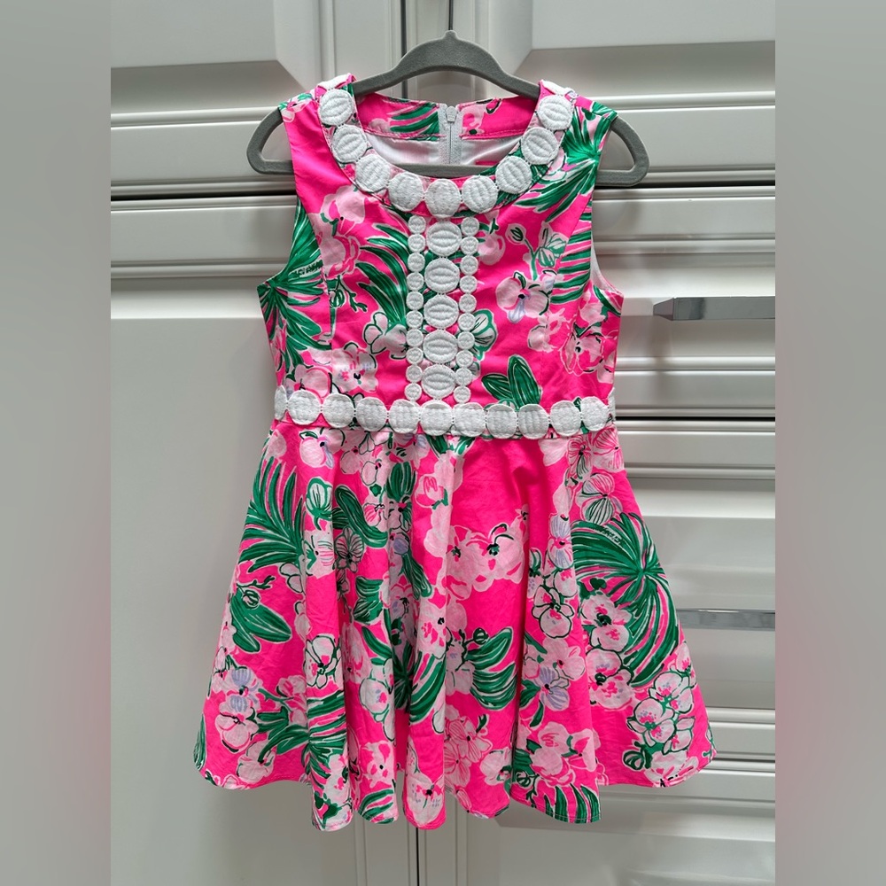 Lilly Pulitzer Girls Idala Cotton Dress. Size 3. Pink floral